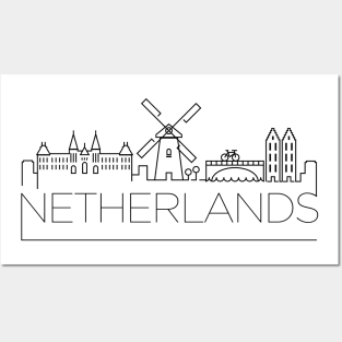 Netherlands Minimal Skyline Posters and Art